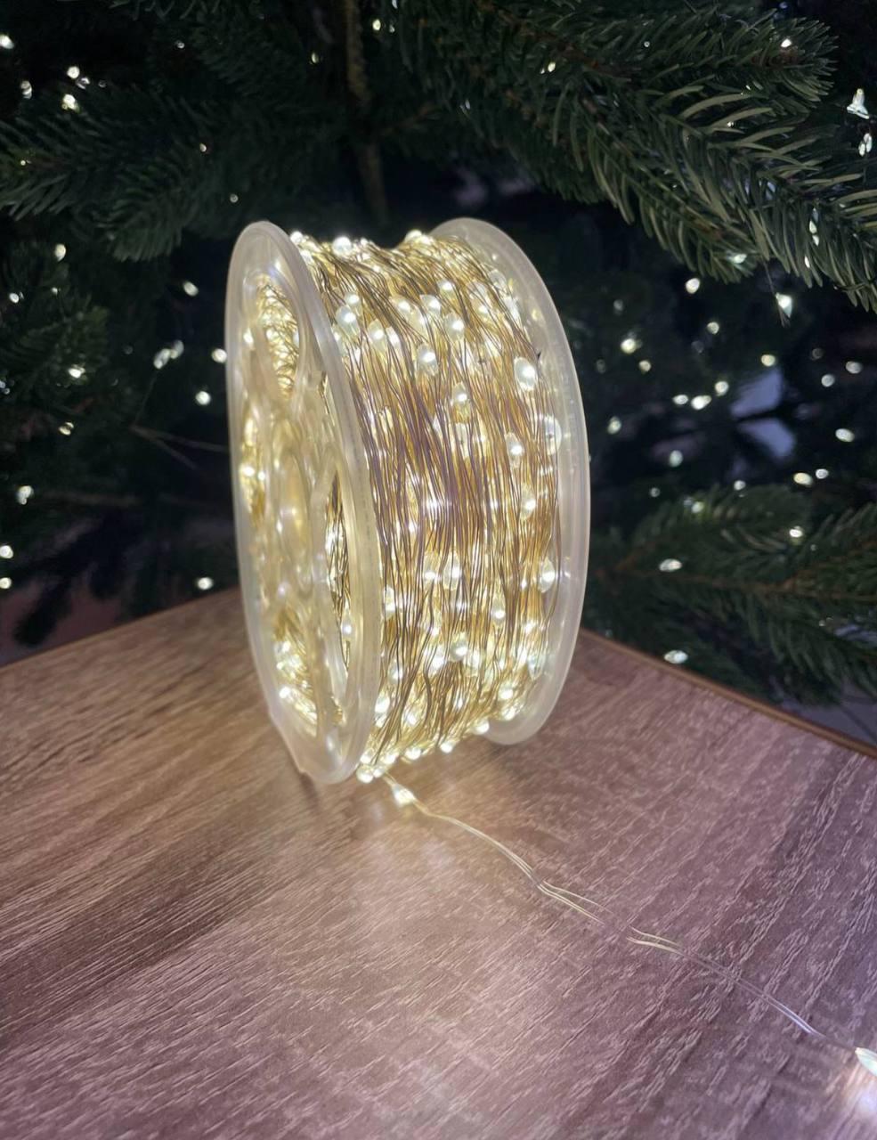 Гирлянда Роса 200 м 2000 LED Белый теплый/Серебряный провод (4536) - фото 3 Гирлянда Роса 200 м 2000 LED Белый теплый/Серебряный провод (4536) - фото 3