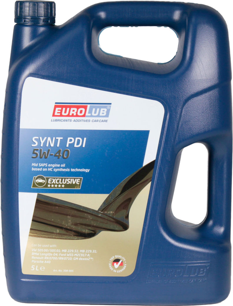 Моторное масло автомобильное EUROLUB SYNT PDI SAE 5W-40 5 л (308005)