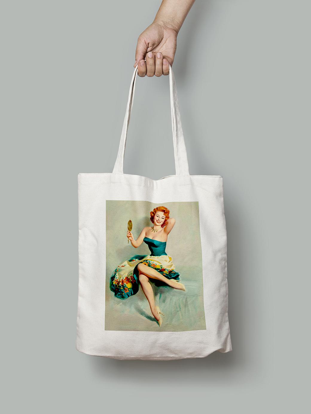 Эко-сумка Девушка с зеркалом шопер (pin_up_023000_Bag)