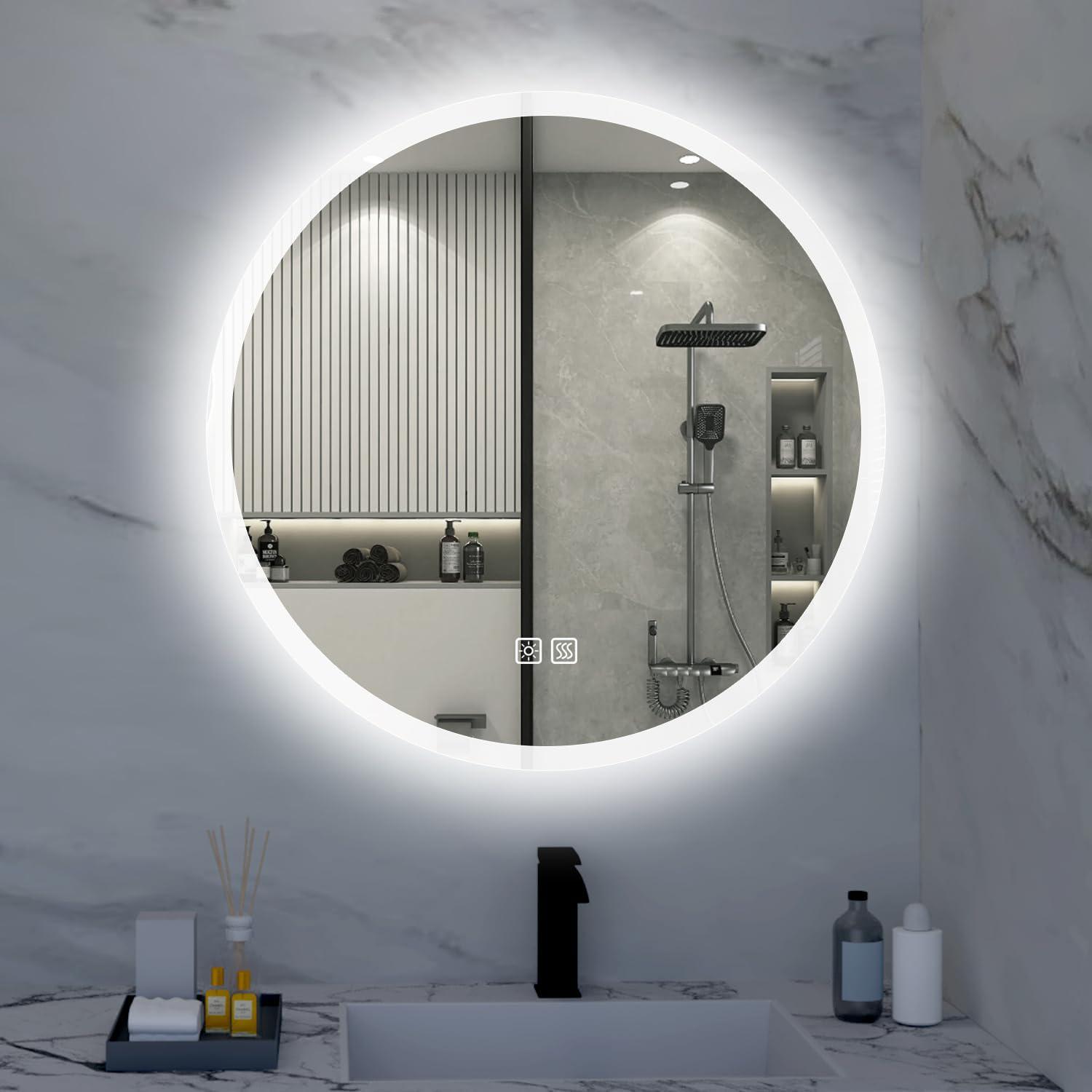 Зеркало Dim Dzerkal MENA с LED-подсветкой/сенсорным управлением/подогревом 50х50 см (13703)