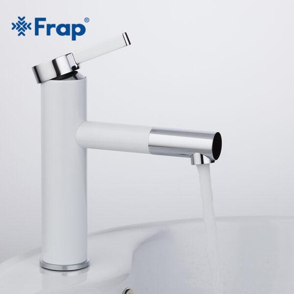 Змішувач для умивальника Frap H52 F1052-14 високий Білий/Хром - фото 3 Змішувач для умивальника Frap H52 F1052-14 високий Білий/Хром - фото 3