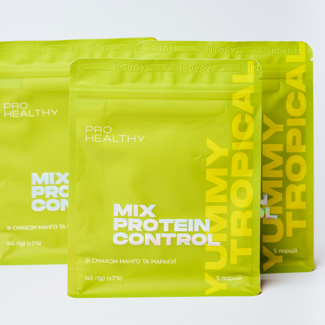 Жироспалювач низькокалорійний коктейль зі смаком манго та маракуї для зменшення ваги Mix Protein Control Yummy Tropical PRO HEALTHY CHOICE 145 г - фото 2