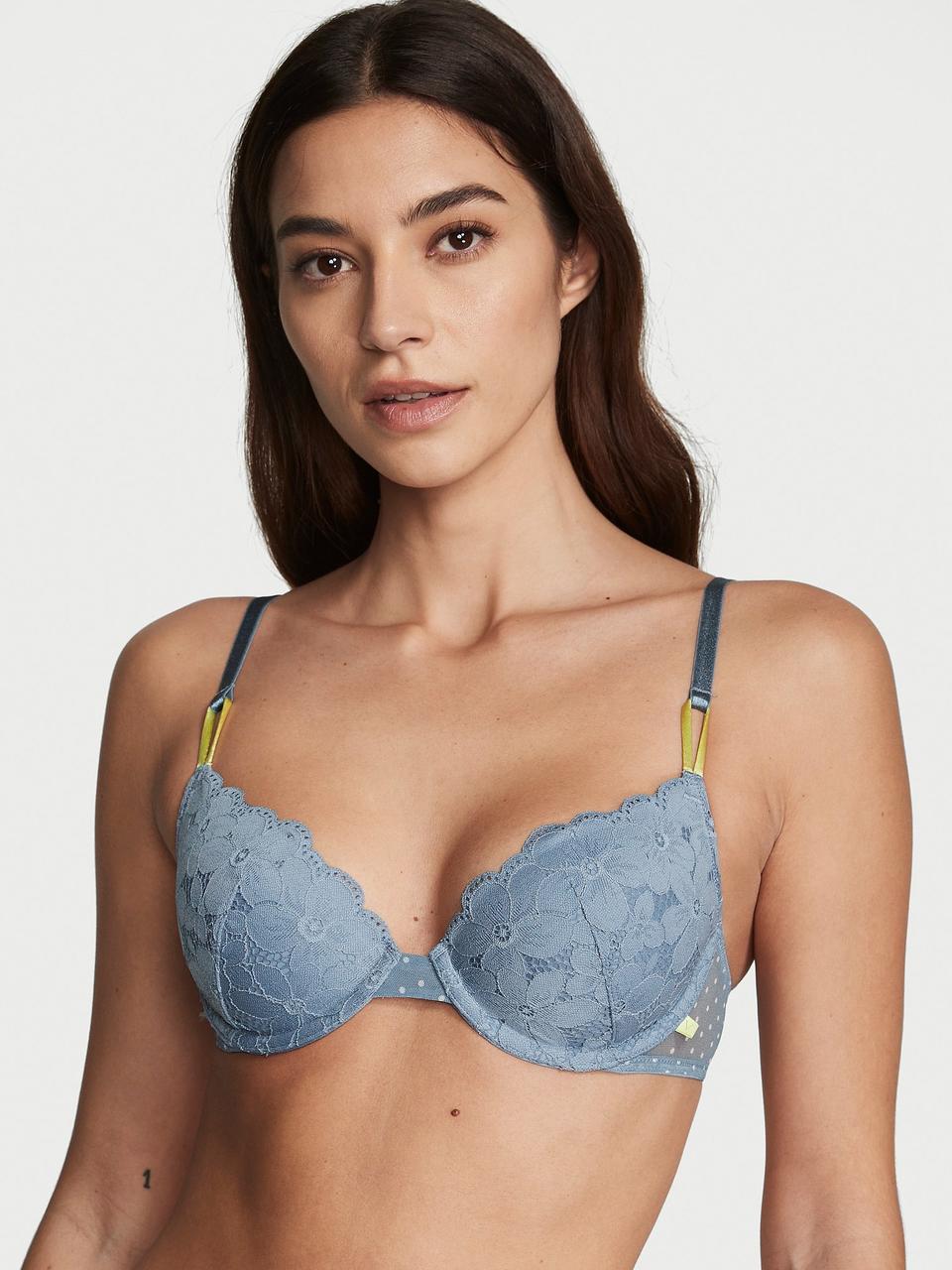 Бюстгальтер Victoria's Secret Sexy Tee Lightly Lined Demi Lace Bra 80D Блакитний (2125132544) - фото 1