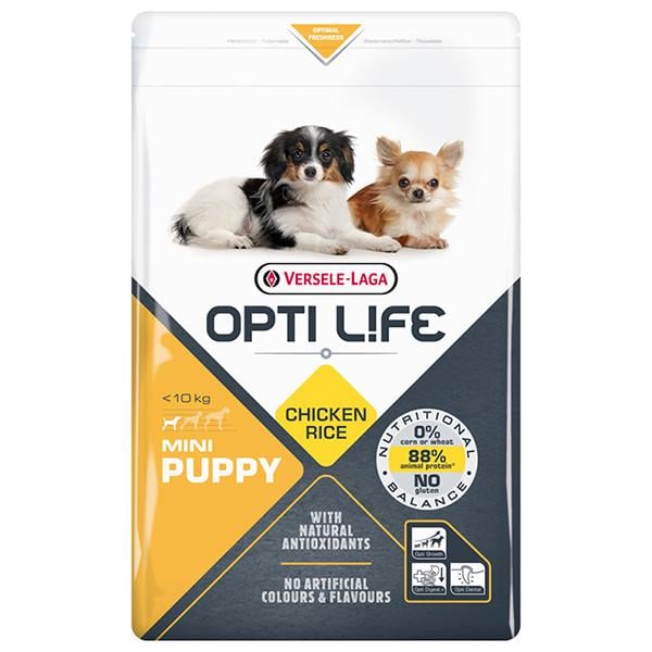 Корм сухий суперпреміум для цуценят міні та малих порід Opti Life Puppy Mini курка 2,5 кг
