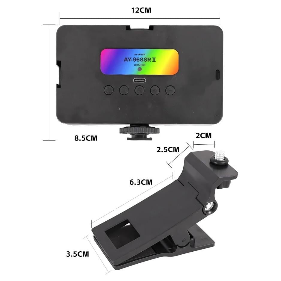 Лампа накамерна LEDRIAS AY-96JSSR RGB з акумулятором 8W (3_06662) - фото 6 Лампа накамерна LEDRIAS AY-96JSSR RGB з акумулятором 8W (3_06662) - фото 6