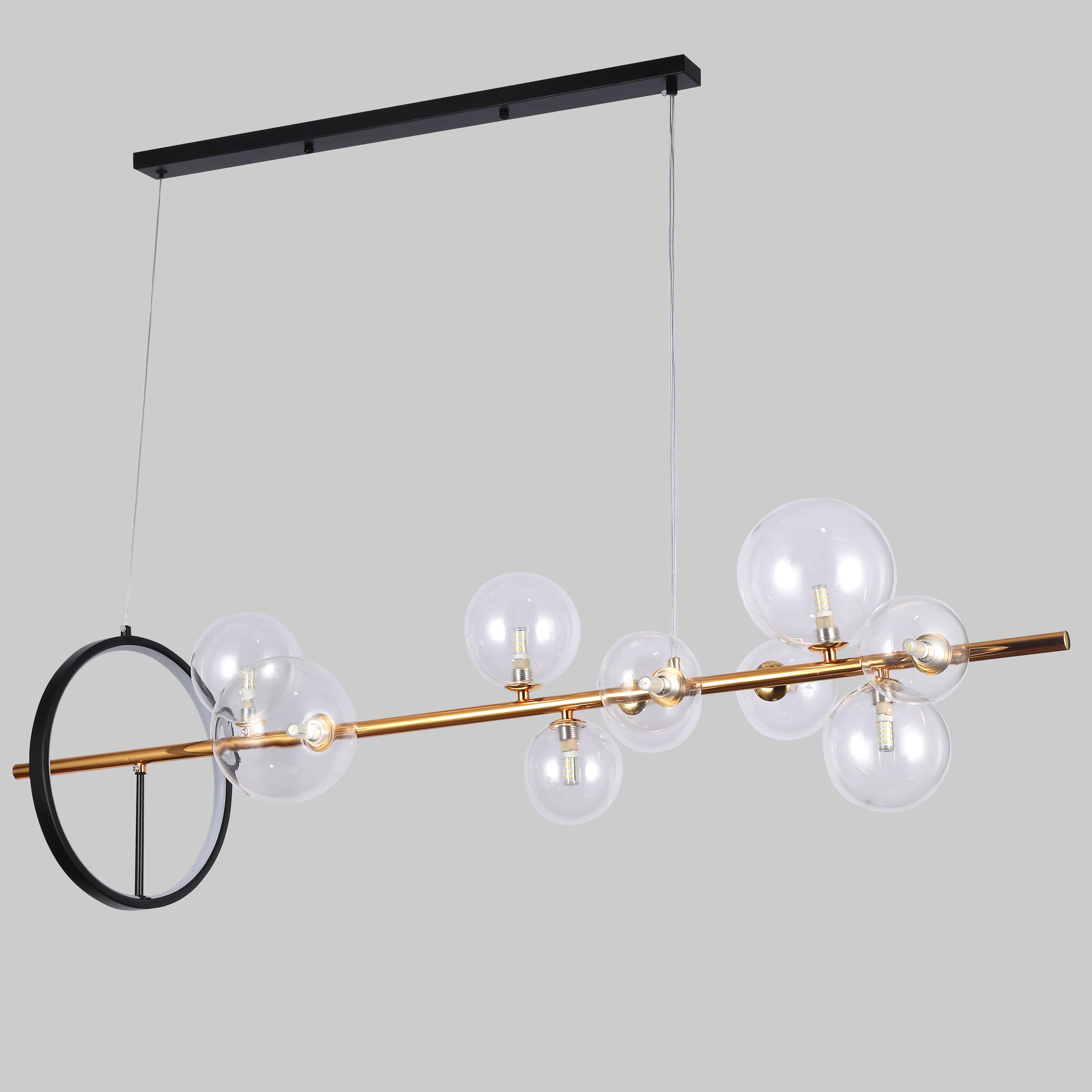 Люстра подвесная Bubbles на 10 ламп с прозрачными плафонами (918-LP267-10 DDG+BR)