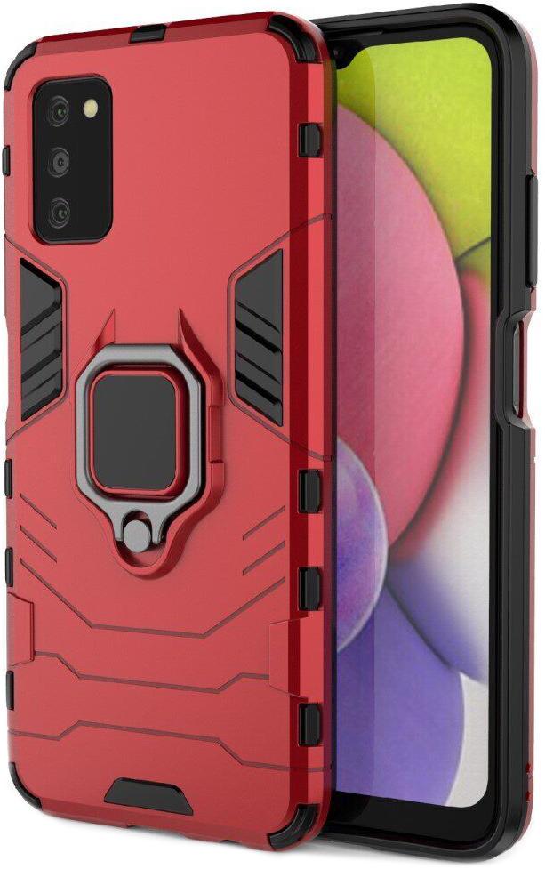 Протиударний чохол Transformers для Samsung Galaxy A03s A037 (підставка кільце) Red (24142-2D)