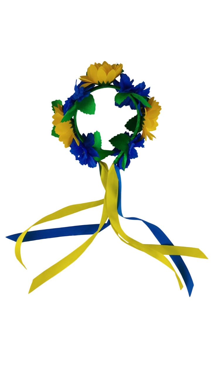 Обруч Украинский венок с подсолнечниками и лентами (000034)