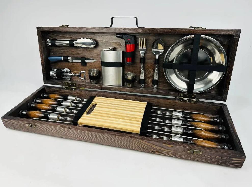 Набор шампуров в кейсе Макси (21-10-KS-7605) - фото 2 Набор шампуров в кейсе Макси (21-10-KS-7605) - фото 2