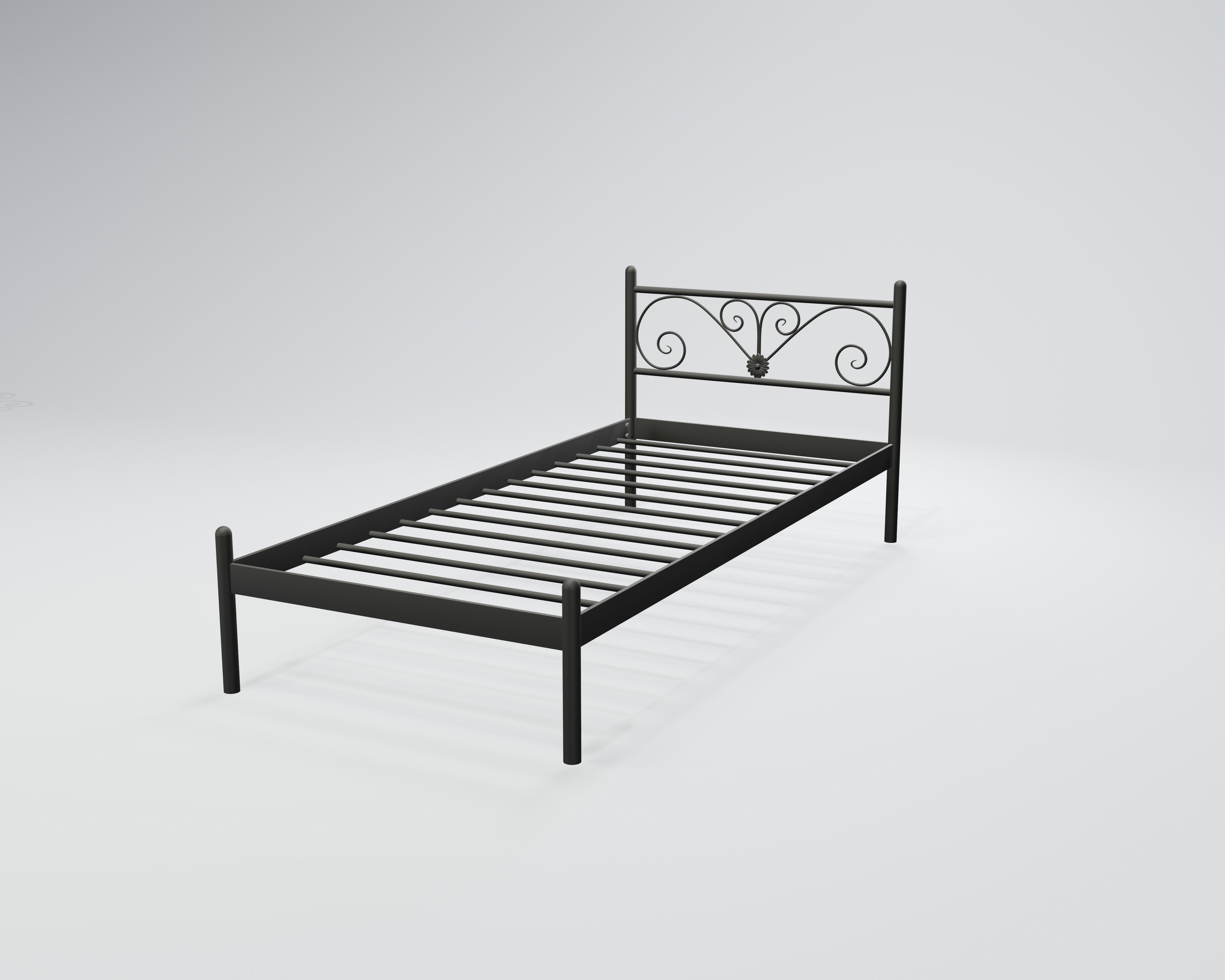 Кровать металлическая Примула Мини 80x190 см Черный бархат