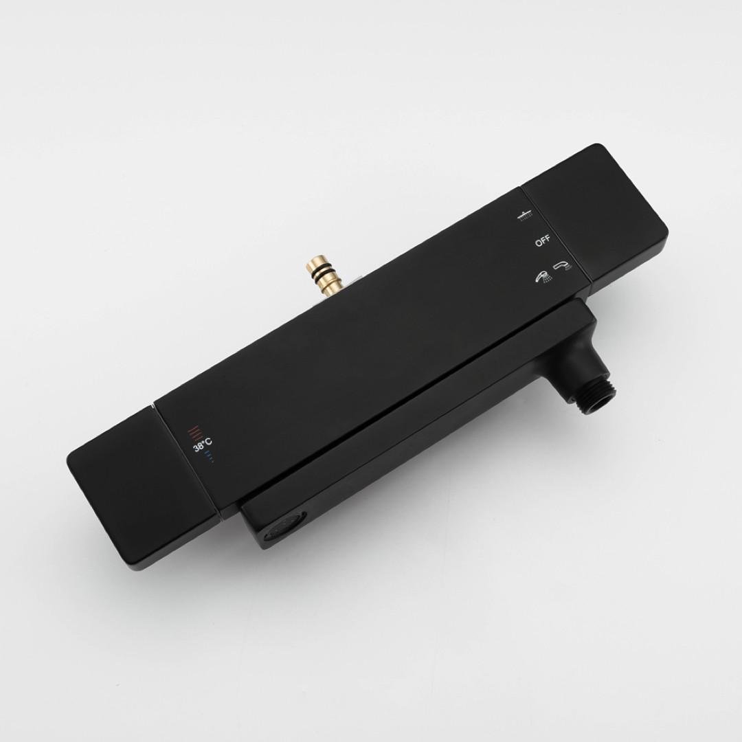 Душевая система с термостатом FAOP A2409-60 излив-переключатель на лейку 3-режима Черный - фото 2 Душевая система с термостатом FAOP A2409-60 излив-переключатель на лейку 3-режима Черный - фото 2