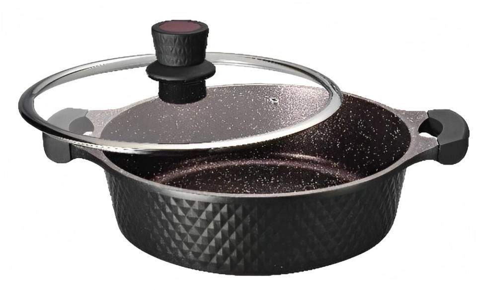 Сковорода-сотейник Edenberg с крышкой и антипригарным мраморным покрытием 28 см (EB-14913)