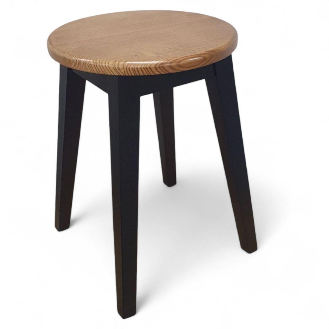 Табурет круглий дерев'яний Чорний/Рустик