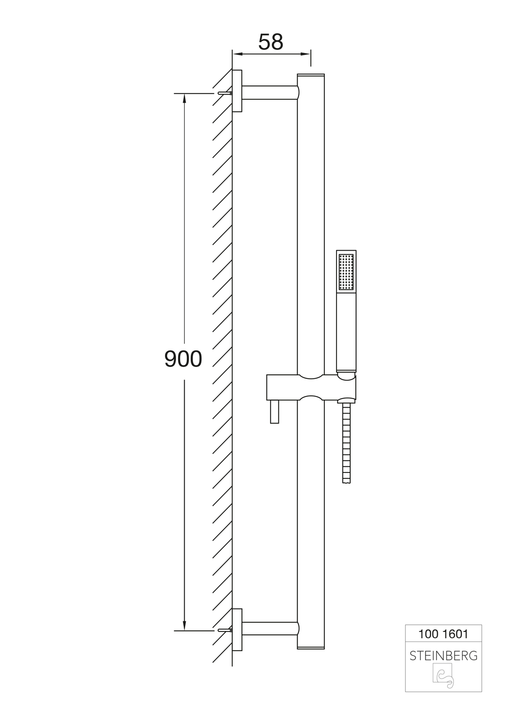 Душовий комплект із штангою Steinberg 100 100 1601-EXPO Хром (93413) - фото 2