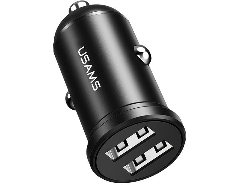 Адаптер автомобільний Usams US-CC114 C20 2USB 2,4 A Чорний Black (530917)