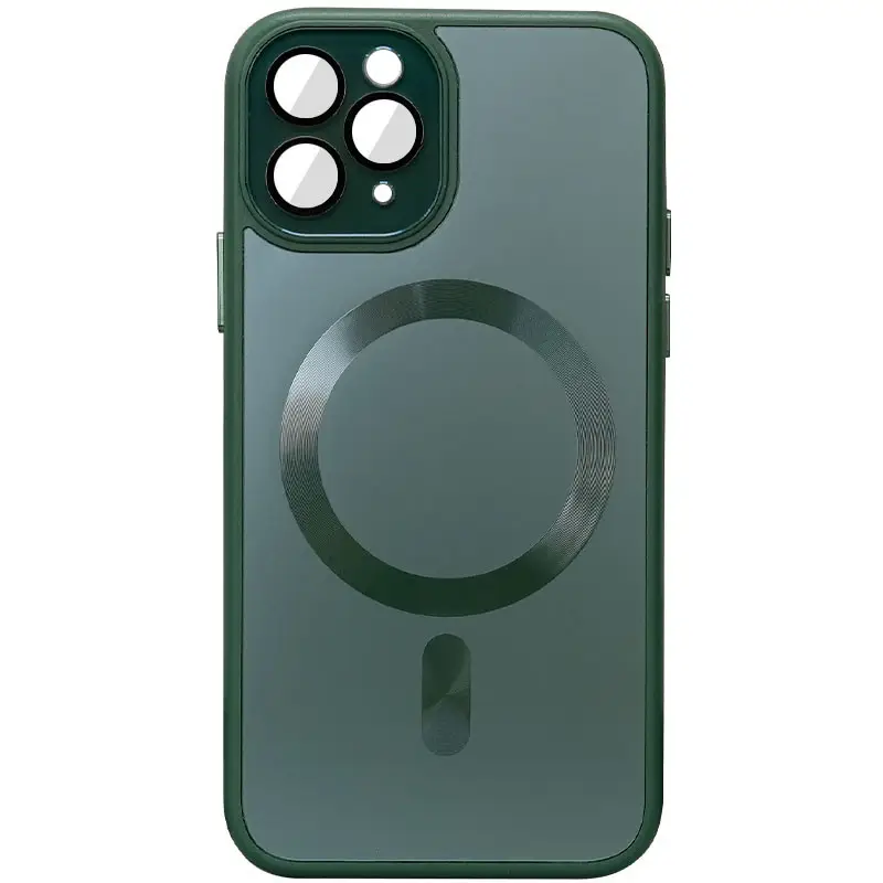 Чехол TPU+Glass Sapphire Midnight with MagSafe для Apple iPhone 15 Pro Max (6.7") Зелёный | Forest green