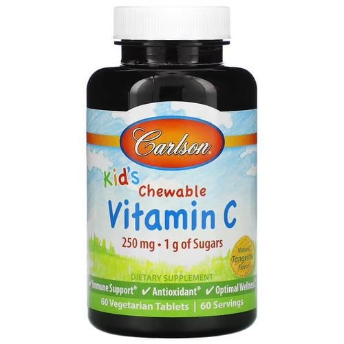 Витамин С для детей Carlson Kid's Chewable Vitamin C 250 мг 60 Vegetarian tablets (CAR-03100) Витамин С для детей Carlson Kid's Chewable Vitamin C 250 мг 60 Vegetarian tablets (CAR-03100)