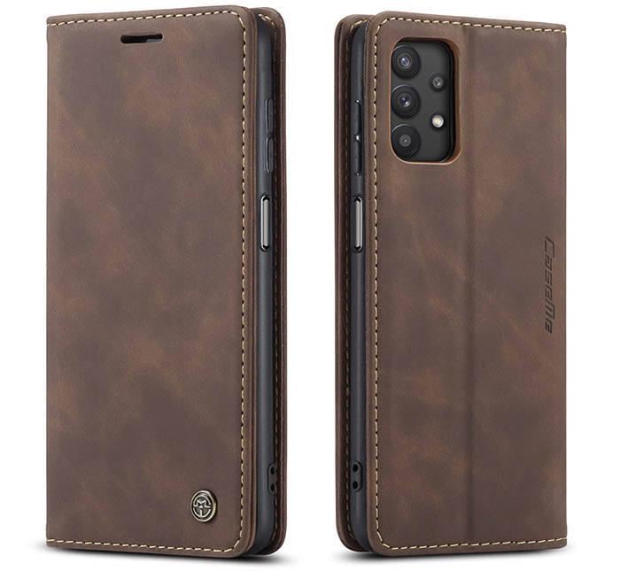 Чехол книжка с магнитом CaseMe на Samsung Galaxy A32 A325 Dark Brown (20829-05)