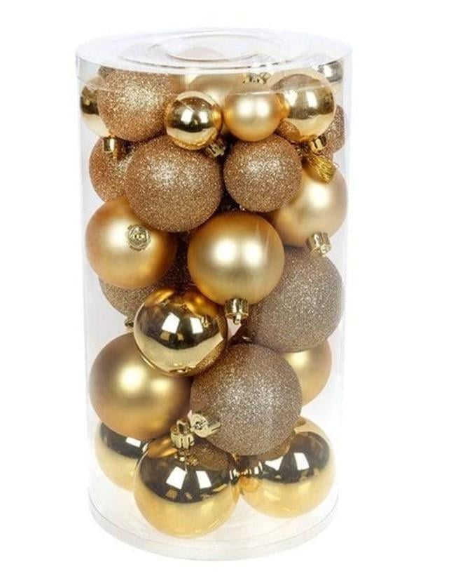 Набор пластиковых новогодних шаров Микс 40 (шт.13788) - фото 1 Набор пластиковых новогодних шаров Микс 40 (шт.13788) - фото 1