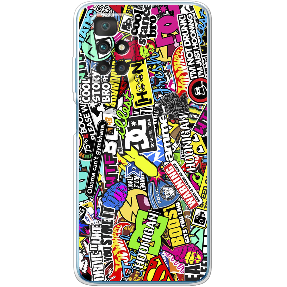 Чохол BoxFace Xiaomi Redmi 10 Multicolored Inscriptions Прозорий силікон (43311-up880-43311)