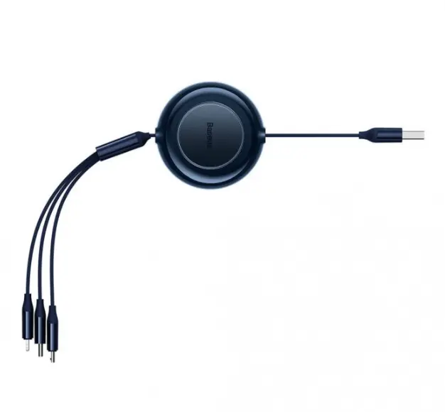 Кабель BASEUS Bright Mirror 2 Series 3в1 Cable USB to MicroUSB/Lightning/Type-C CAMJ010003 3,5A 1,1 м Blue - фото 4