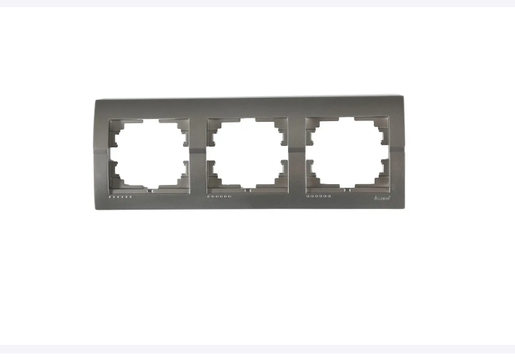 Рамка 3-я горизонтальная DERIY Темно-серый/Металик (25979455)