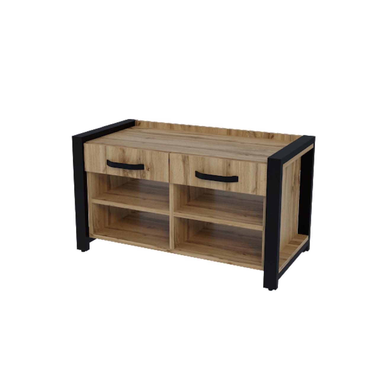 Тумба для спальні приставна з висувними шухлядами та відкритими полицями Loft (000088438) - фото 5 Тумба для спальні приставна з висувними шухлядами та відкритими полицями Loft (000088438) - фото 5