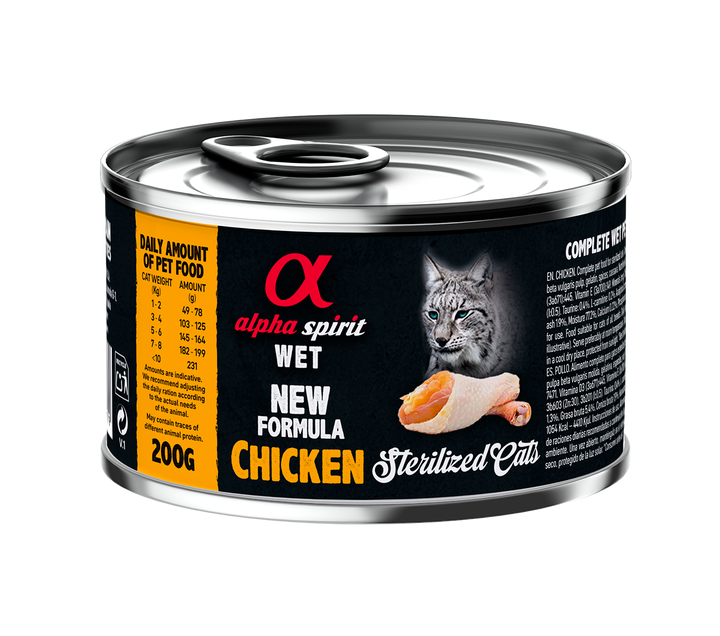 Корм вологий Alpha Spirit Chicken Sterilized з куркою для стерилізованих котів 200 г (as311179)