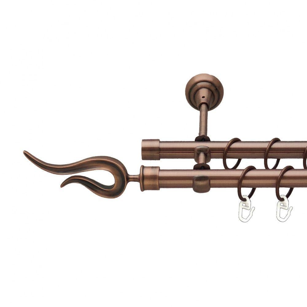 Карниз Orvit Виоло двухрядный гладкий 19/19 мм 160 см Античная медь (00-00012058) Карниз Orvit Виоло двухрядный гладкий 19/19 мм 160 см Античная медь (00-00012058)