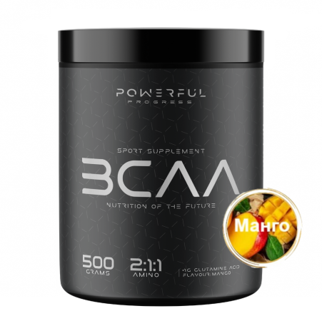 Аминокислоты BCAA Бсаа Powerful Progress BCAA 2:1:1 Instant Манго 500 г (14540323) - фото 1