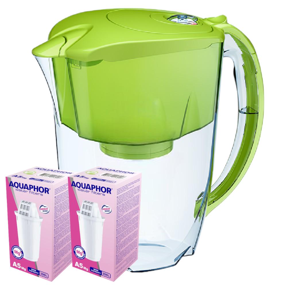 Фильтр-кувшин Аквафор Арктик с двумя модулями А5Mg Салатовый
