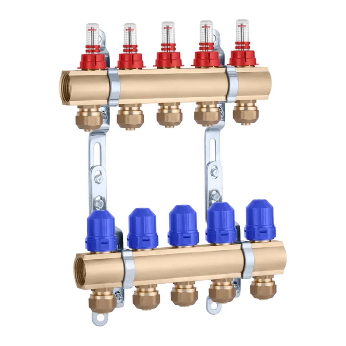 Колектор в зборі STA 1х3/4" на 5 виходів з євроконусами латунний (TK-CV028327)