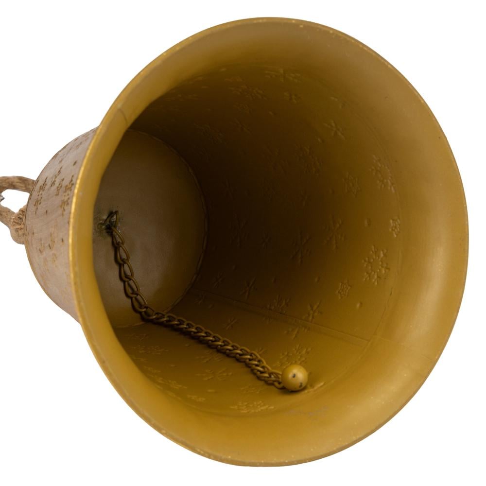 Декоративный колокольчик для елки металлический на веревочке Золотой (147-81- 6034-003) - фото 3