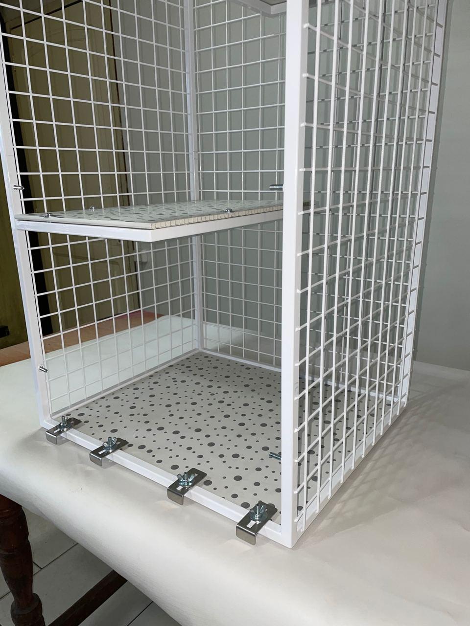 Балкон для котів з двома поверхами прямокутний підвісний 540х420х1250 см Білий (012) - фото 10