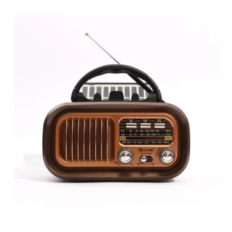 Радиоприемник Golon RX-BT628S Ретро Bluetooth/FM/AM/SW/USB/microSD/солнечная панель/аккумулятор 18650 (32563713)