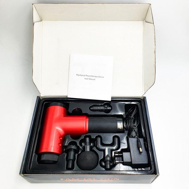 Массажер для тела Fascial Gun пистолет 6 скоростей Red - фото 9