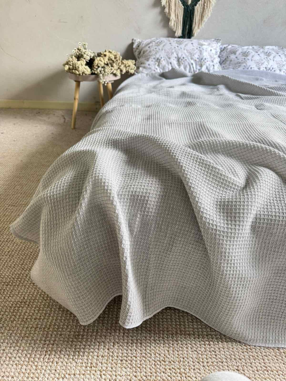 Простирадло вафельне ZEINTEX бавовняне 200х220 см Світло-сірий (26416772) - фото 10 Простирадло вафельне ZEINTEX бавовняне 200х220 см Світло-сірий (26416772) - фото 10