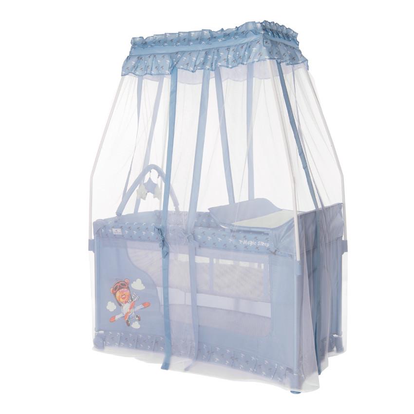 Ліжко - манеж з балдахіном Lorelli Magic Sleep Синій (10080482169) - фото 2 Ліжко - манеж з балдахіном Lorelli Magic Sleep Синій (10080482169) - фото 2