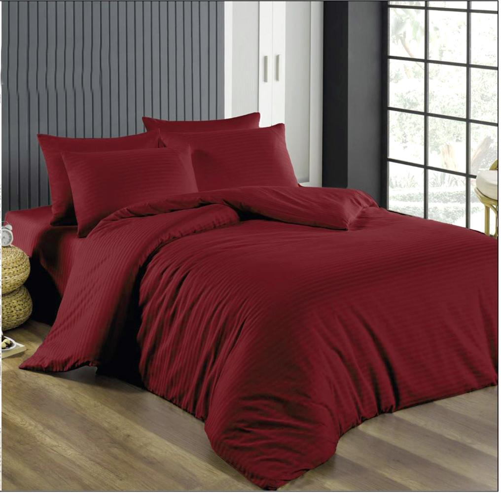 Комплект постельного белья Lighthouse Sateen Stripe 200х220/50х70 см 2 шт. Red Wine