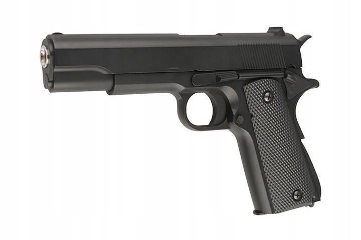 Пістолет дитячий Кольт 1911-A1 ZM19 1:1 металевий на кульках 6 мм Чорний