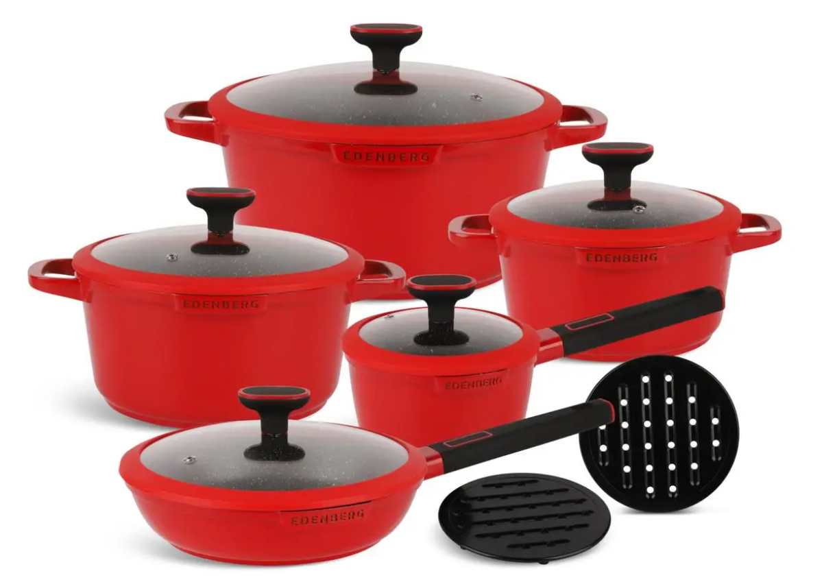 Набор посуды Edenberg EB-5647 из литого алюминия с антипригарным покрытием 12 пр.