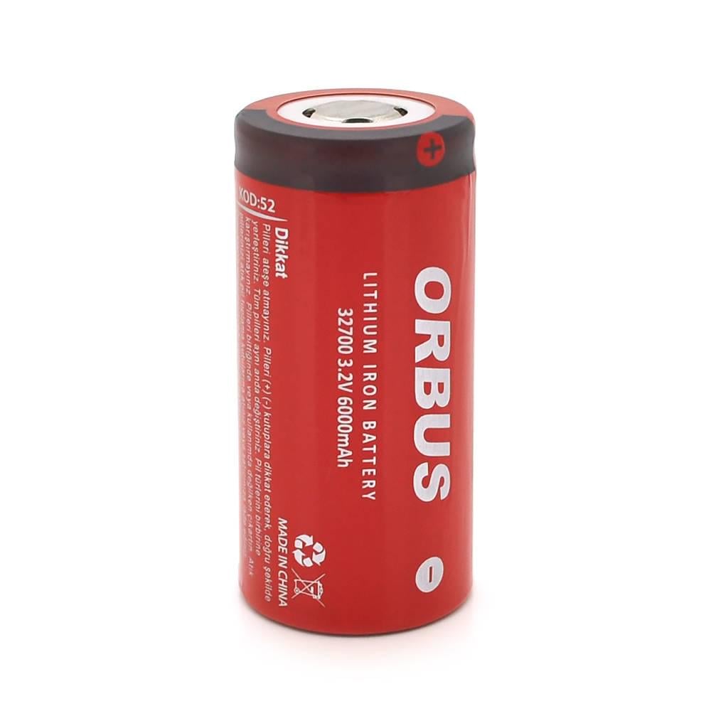 Акумулятор 32700 LiFEPO4 ORBUS 32700-48G 6000mAh 3,2V Q120 Red/Grey (36044)