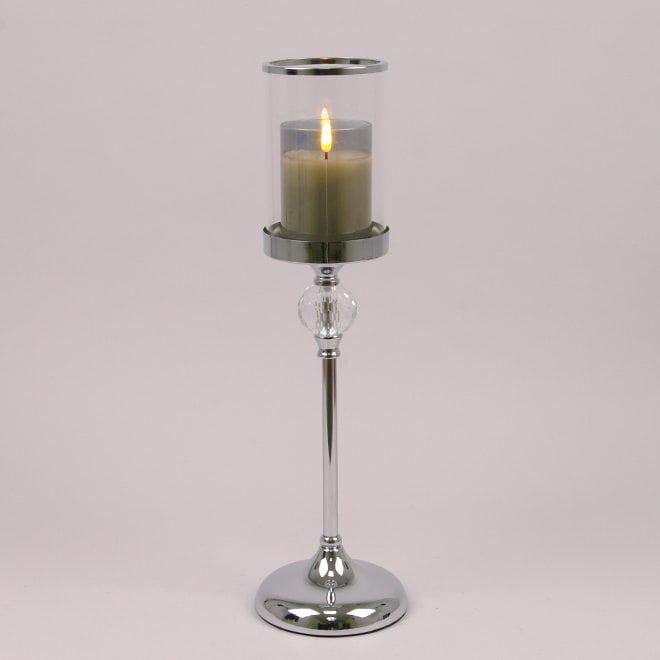 Підсвічник металевий Flora 46,5 см Срібний (36747) - фото 2 Підсвічник металевий Flora 46,5 см Срібний (36747) - фото 2