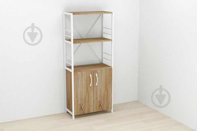 Этажерка 3/60 Ferrum-decor Серии Конект с тумбой  144x60x28 Белый ДСП Таверна (FD1033)
