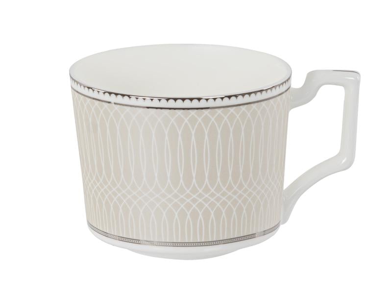 Чайний сервіз Lefard Infinity 440-117 на 6 персон з чайником та хромовою облямівкою Білий - фото 5