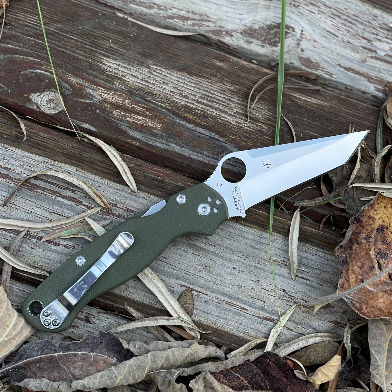 Ніж складний Spyderco Para-military 2 Tanto Olive (1467) - фото 4