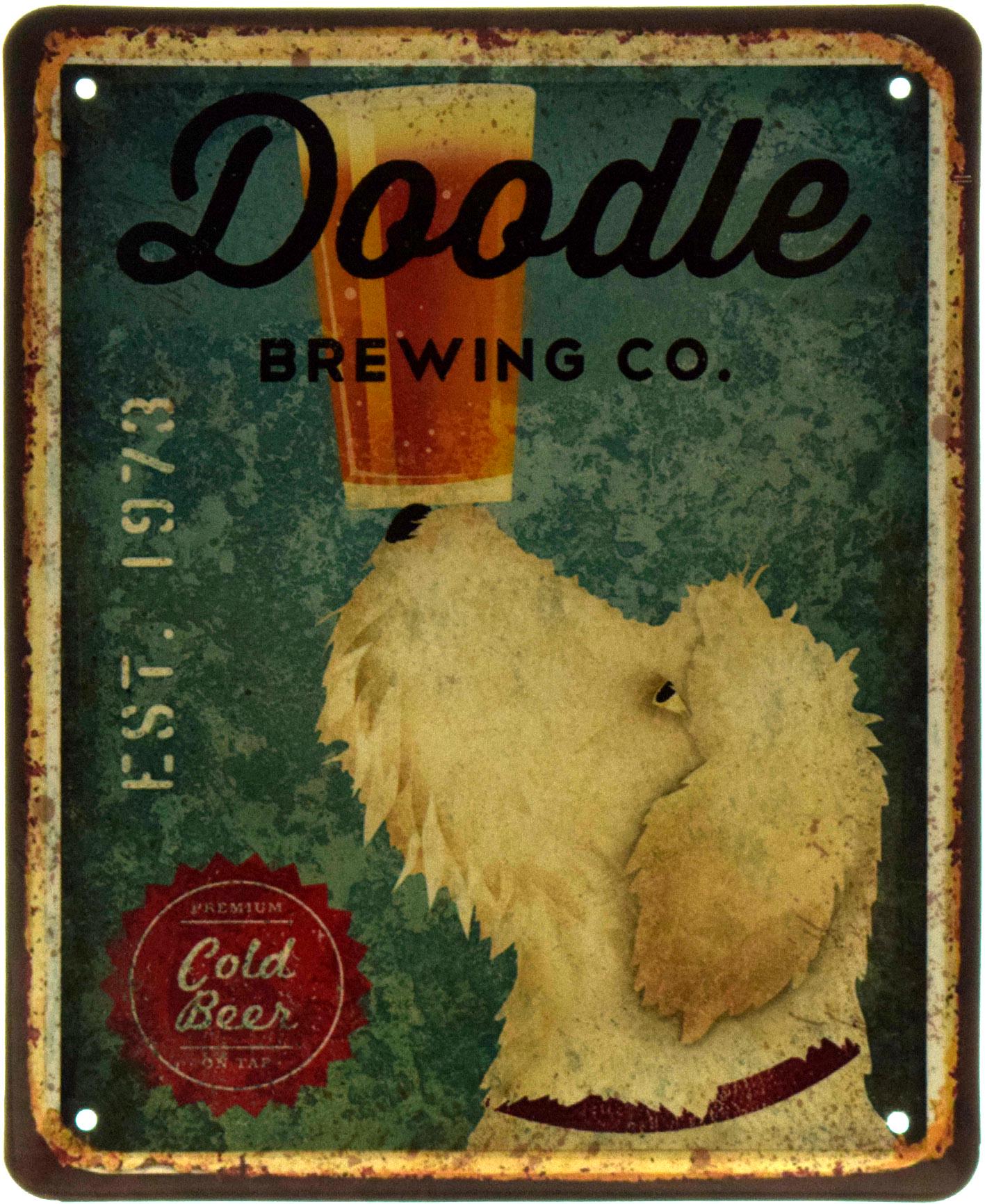 Табличка металлическая "Doodle Brewing Co" 18x22 см (ms-103616)