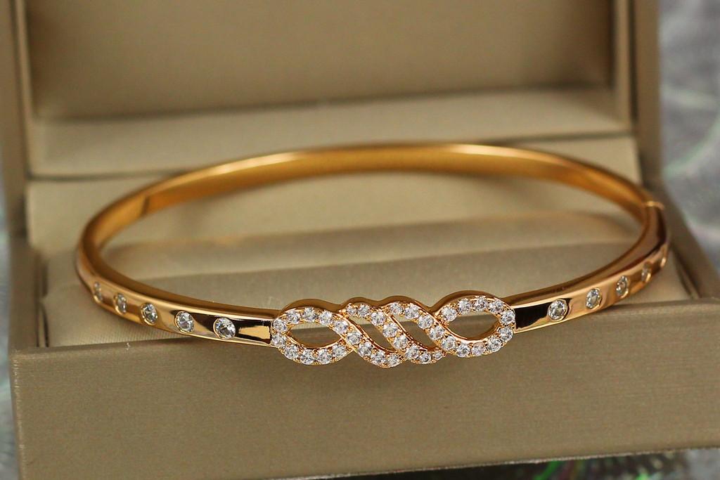 Браслет Xuping Jewelry Скрипт 7 мм 60 мм 17-19 см Золистый (1865660007)