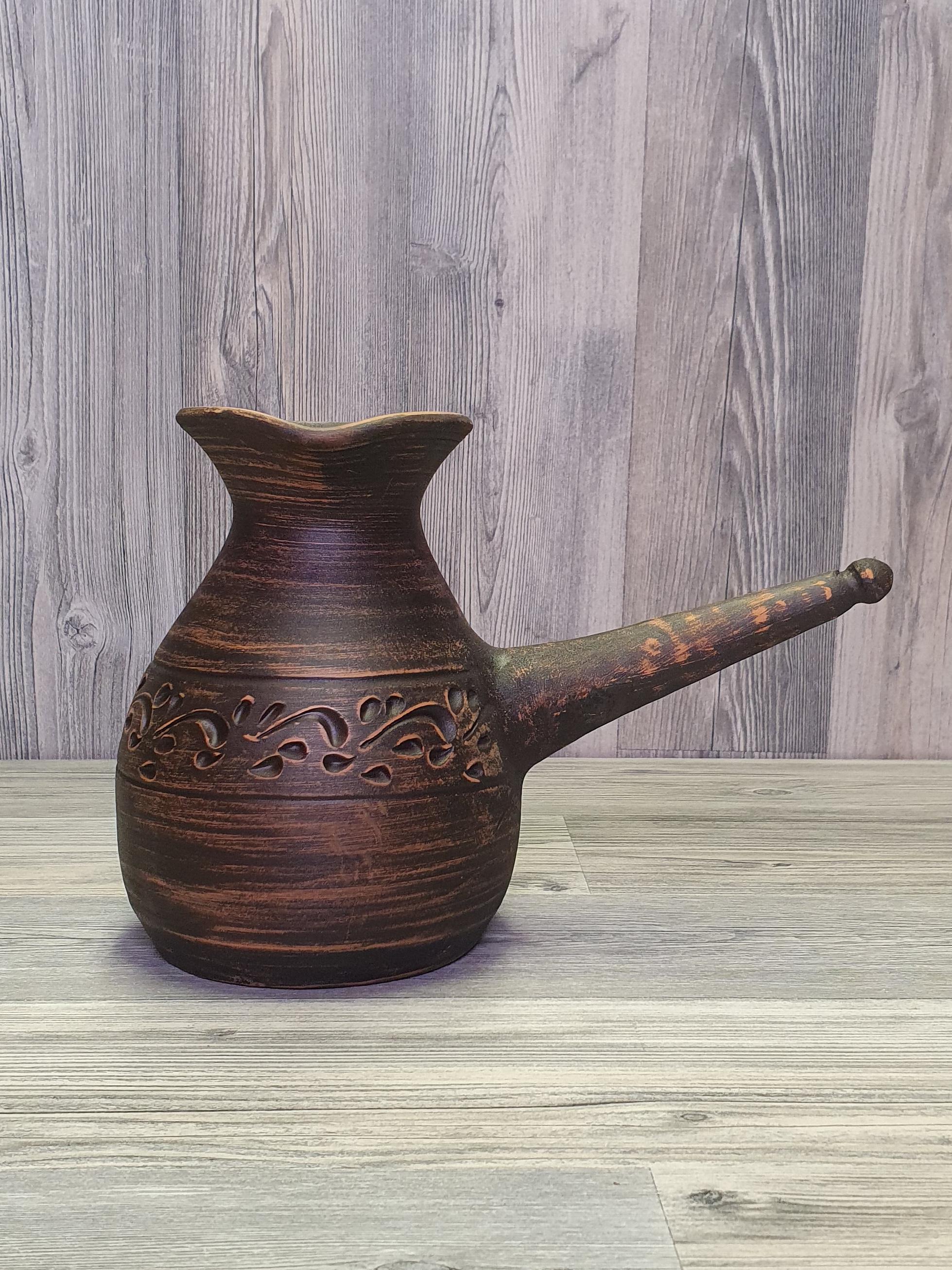 Турка для кофе из красной глины (3895)