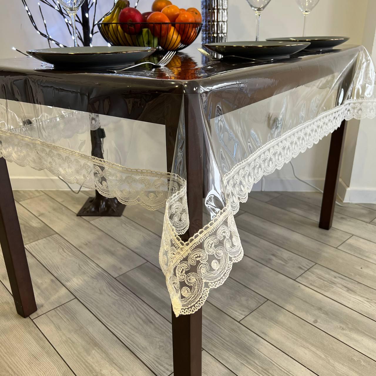 Скатертина з мереживом Рандеву силіконова прямокутна 160x260 см (1008M-p4) - фото 7 Скатертина з мереживом Рандеву силіконова прямокутна 160x260 см (1008M-p4) - фото 7